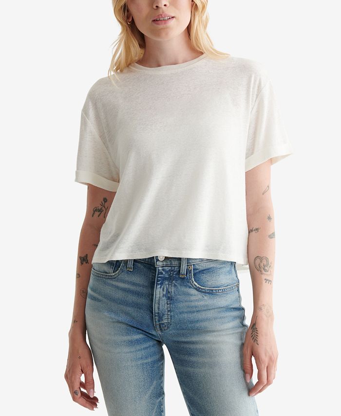 Lucky Brand Cropped Boyfriend TShirt Macy's