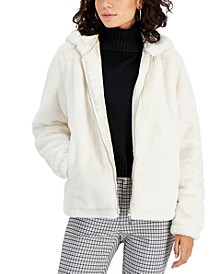 Juniors' Hooded Faux-Fur Coat, Created for Macy's