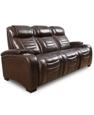 CLOSEOUT! Raylander 89" Leather Power Sofa, Created for Macy's