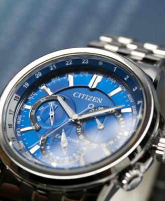 Men's Eco-Drive Calendrier Stainless Steel Bracelet Watch 44mm BU2021-51L