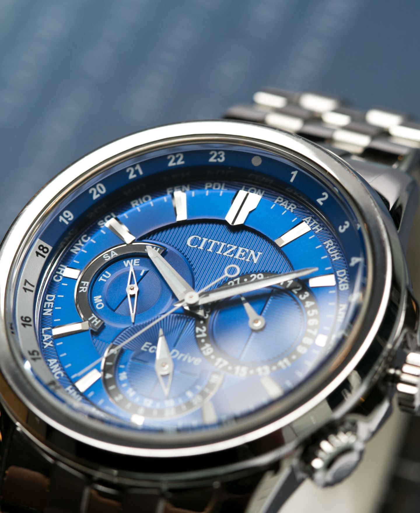 Мужские часы Citizen Eco-Drive Calendrier Stainless Steel Bracelet Watch 44mm BU2021-51L — фото 3