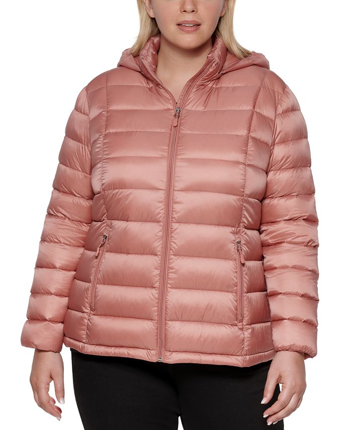 Charter Club Women's Plus Size Hooded Packable Down Puffer Coat