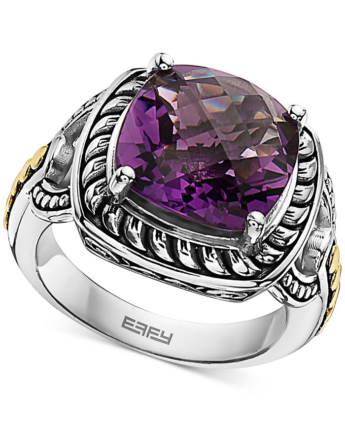 EFFY Collection - Amethyst Statement Ring (6-1/2 ct. t.w.) in Sterling Silver & 18k Gold