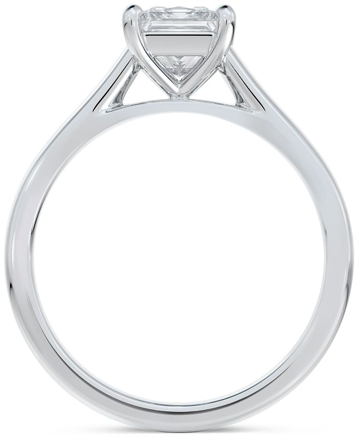 De Beers Forevermark - Diamond Princess-Cut Cathedral Solitaire Engagement Ring (5/8 ct. t.w.) in 14k White Gold