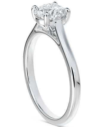De Beers Forevermark - Diamond Round-Cut Cathedral Solitaire Engagement Ring (1/2 ct. t.w.)