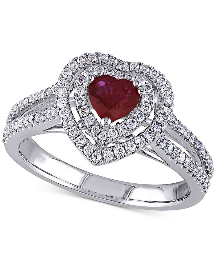 Macy's ruby sale and diamond ring