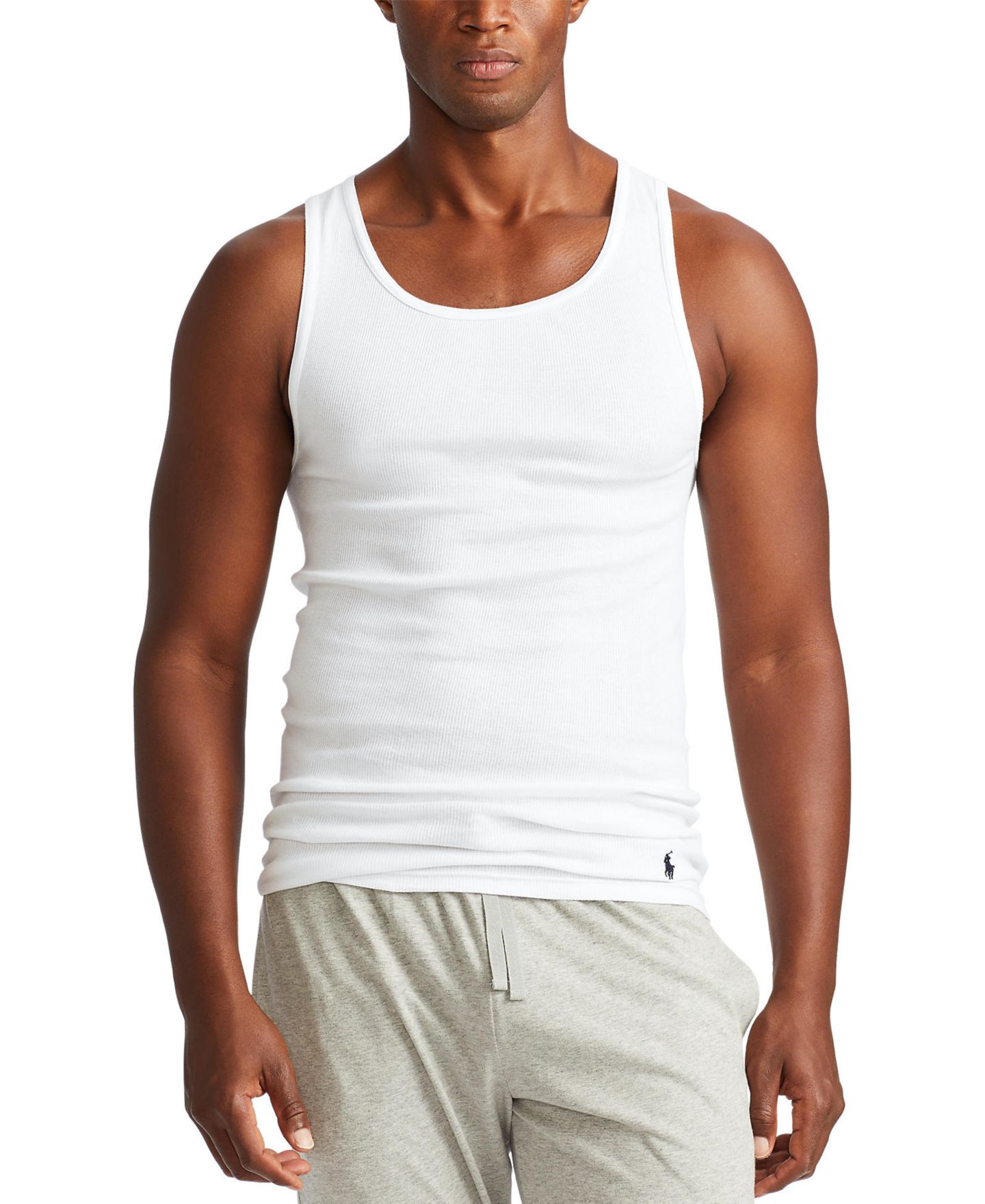Бельё Undershirts для мужчин, хлопок, 3 шт. — Polo Ralph Lauren, цвет: Белый — фото 1