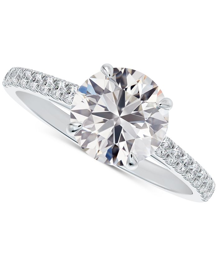 De Beers Forevermark - Diamond Solitaire Round-Cut Pav&eacute; Engagement Ring (1 ct. t.w.) in 14k White Gold