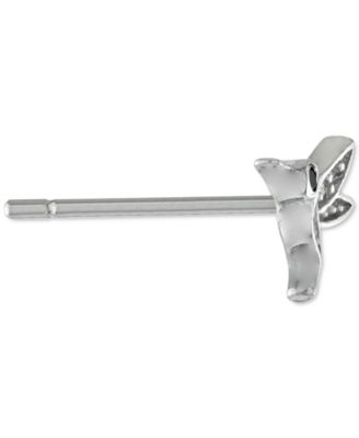 Mixed Color Pav&eacute; Small Bird Stud Earrings in Sterling Silver, Exclusive 