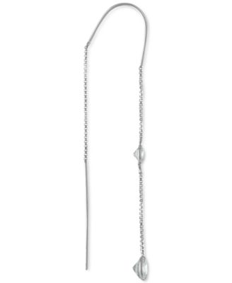 Crystal Box Chain Threader Earrings in Sterling Silver, Exclusively at Macy's