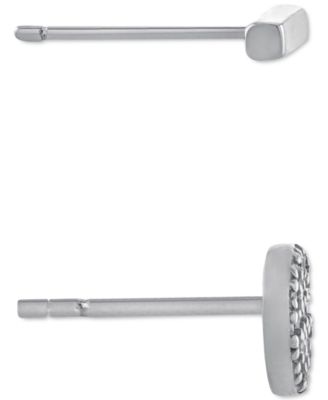 2-Pc. Cubic Zirconia Cluster & Bar Stud Earrings in Gold-Plated Sterling Silver, Created for Macy's