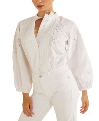 GUESS - Zuria Embroidered Eyelet Blouse