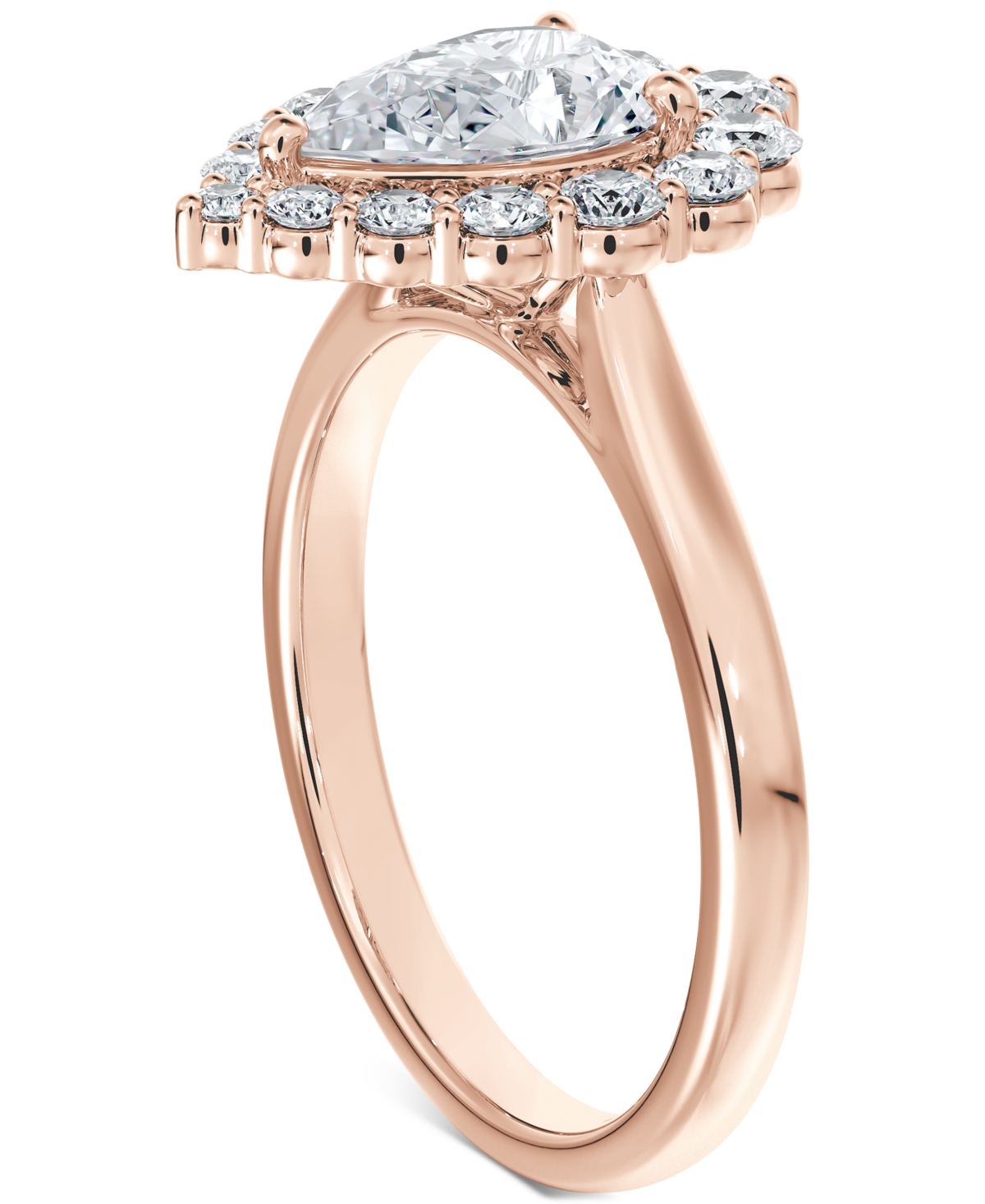 Portfolio by De Beers Forevermark Diamond Pear-Cut Halo Engagement Ring (7/8 ct. t.w.) in 14k- Rose Gold