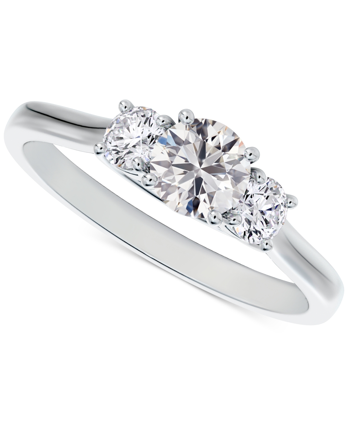 Portfolio by De Beers Forevermark Diamond Round-Cut Three Stone Diamond Engagement Ring (1 ct. t.w.) in 14k White Gold - White Gold