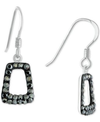 Giani Bernini - Crystal Geometric Drop Earrings in Sterling Silver