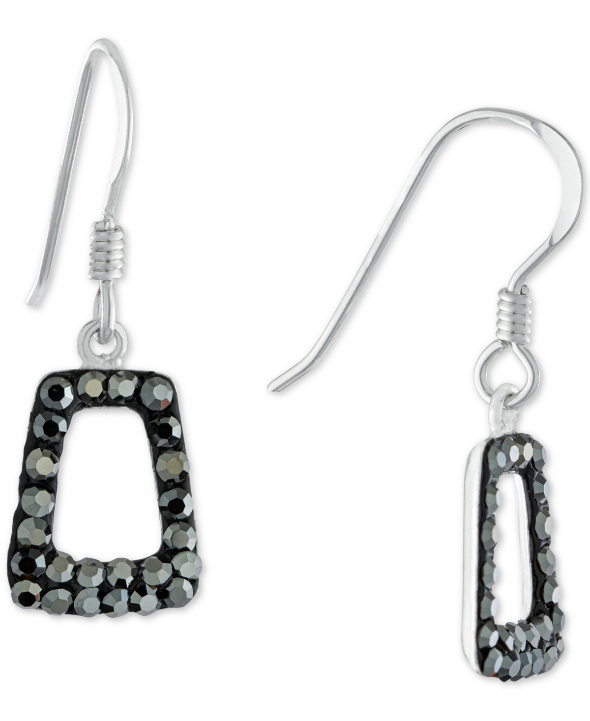 Giani Bernini Crystal Geometric Drop Earrings in Sterling Silver, Created for Macy's
