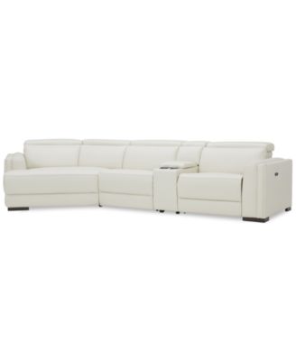 Leather couch online with cuddler