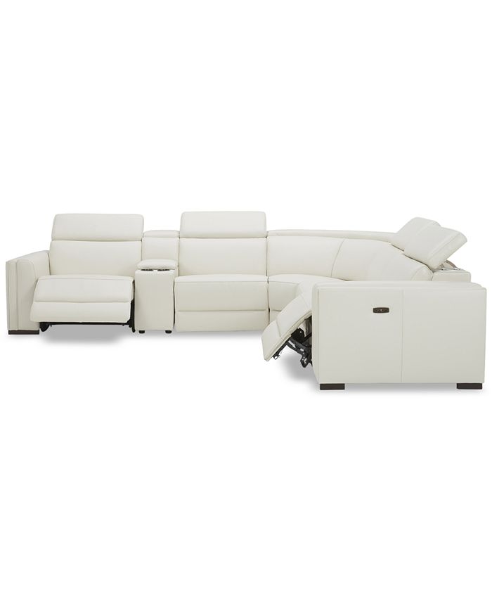 Furniture 6Pc. Leather L Sectional with 2 Power Motion