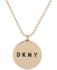 Gold-Tone Logo Coin Pendant