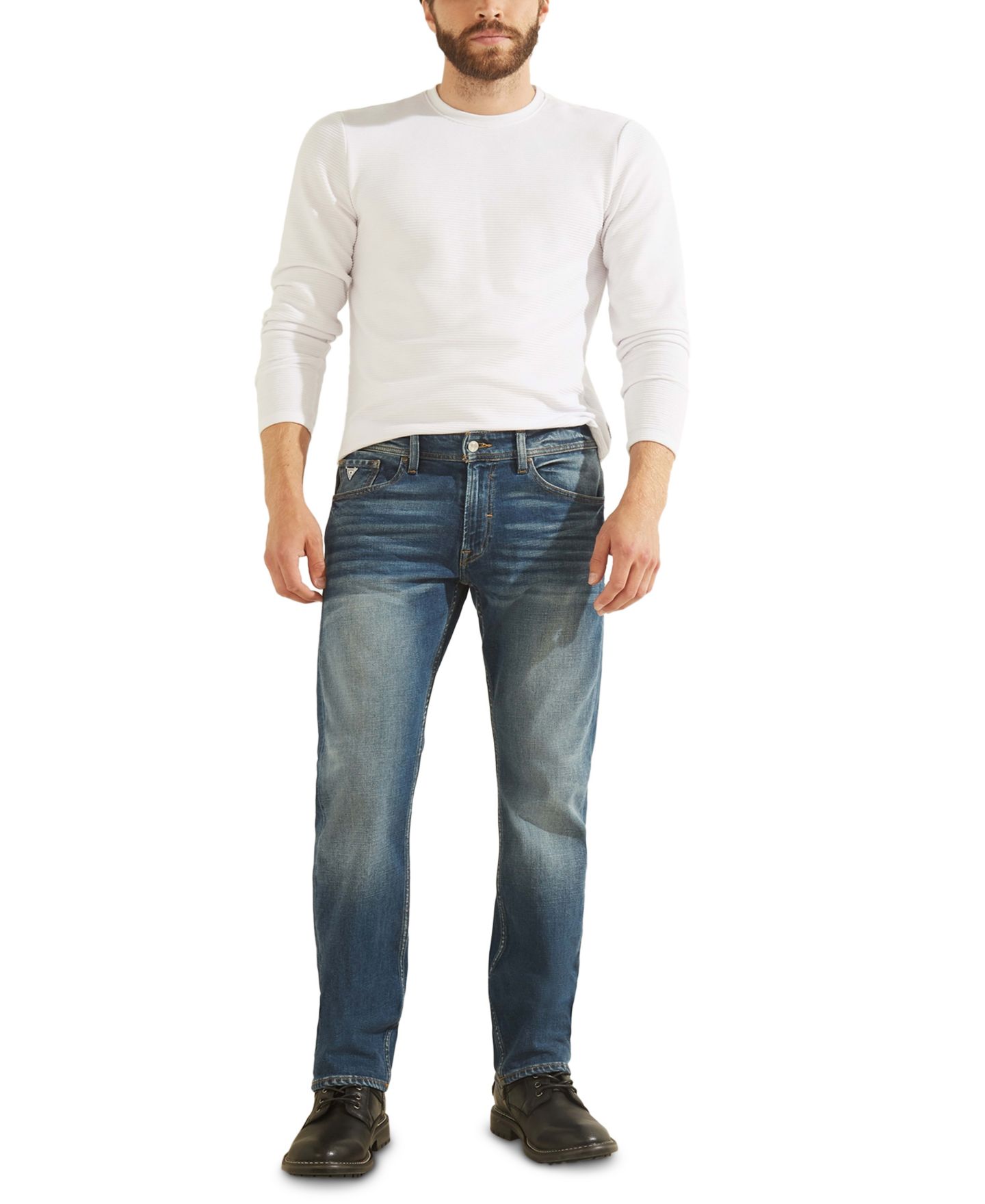 Мужские джинсы GUESS Eco Mateo Medium Wash Relaxed, цвет: Синий джинсовый — фото 5