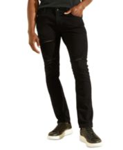 Macy's black ripped jeans mens sales