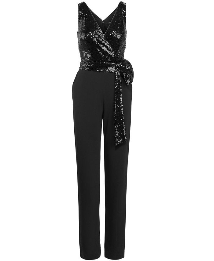 Lauren Ralph Lauren Sequined Crepe Jumpsuit - Macy's