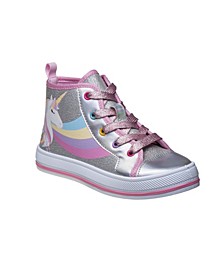 Little Girls Unicorn High Top Sneakers