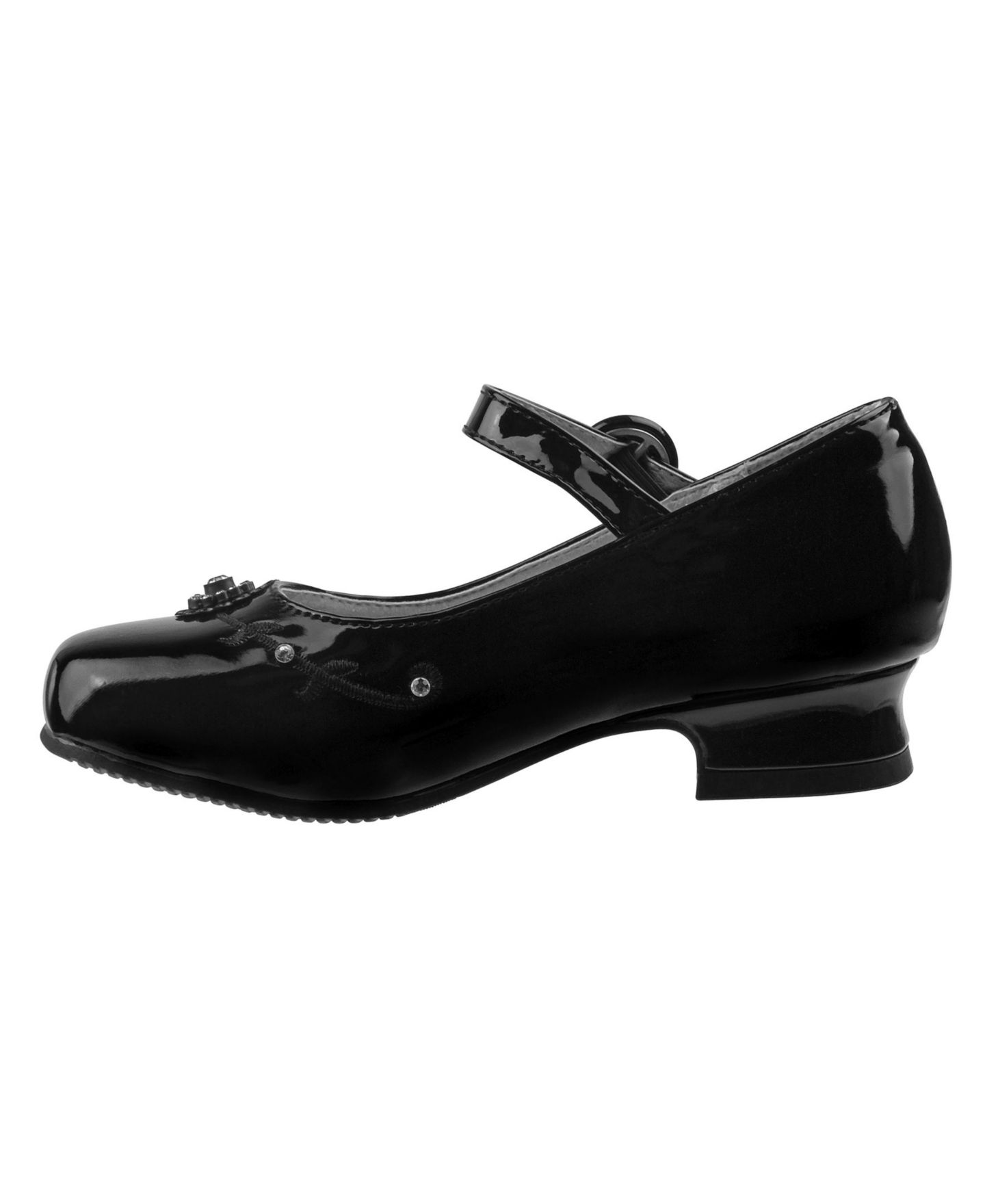 Туфли Josmo Little Kid 1-13Y Mary Jane Low-Heel Flower Girl Dress Shoes для девочек, цвет: Чёрный лаковый — фото 11