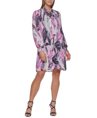 DKNY - Printed Chiffon Dress