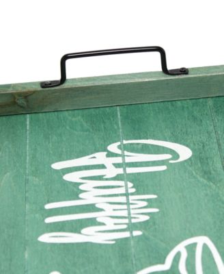 Decorative Wood Serving Tray with Handles