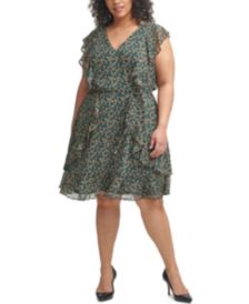 Plus Size Printed Fit & Flare Dress