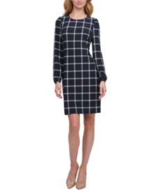 Petite Grid-Print Sheath Dress