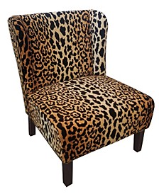 Cheetah Wing Back Accent Chair
