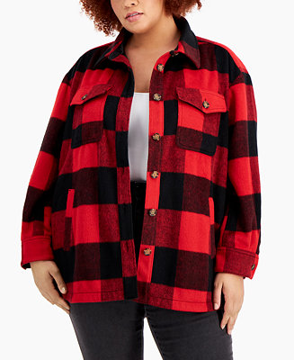Style & Co Plus Size Plaid Shacket, Created for Macy's & Reviews ...