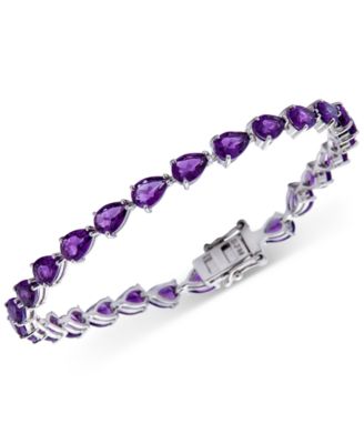 Macy's - Amethyst Pear Tennis Bracelet (10-1/4 ct. t.w.) in Sterling Silver (Also in Citrine, Blue Topaz, & Multi-Gemstone)