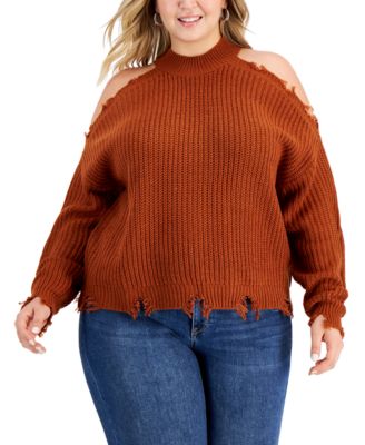 plus size cold shoulder sweatshirts