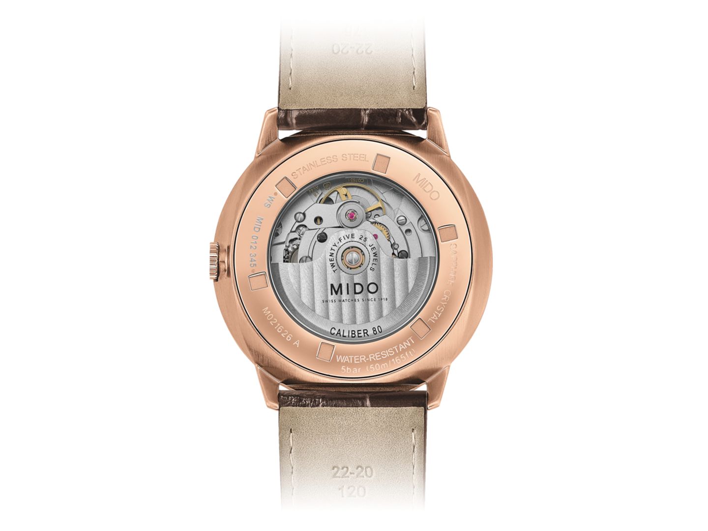 Мужские часы Mido Swiss Automatic Commander Big Date Brown Leather Strap Watch 42mm — фото 3