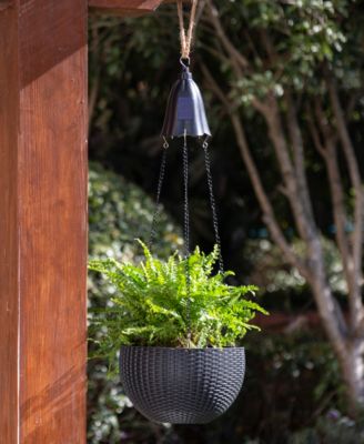 Solar Lighted Plastic Hanging Planter, 30"