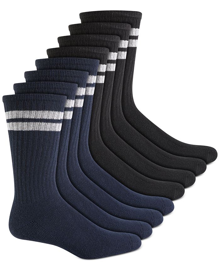 Club Room Men's 8-Pk. Stripe Crew Socks, Created for Macy's - Macy's