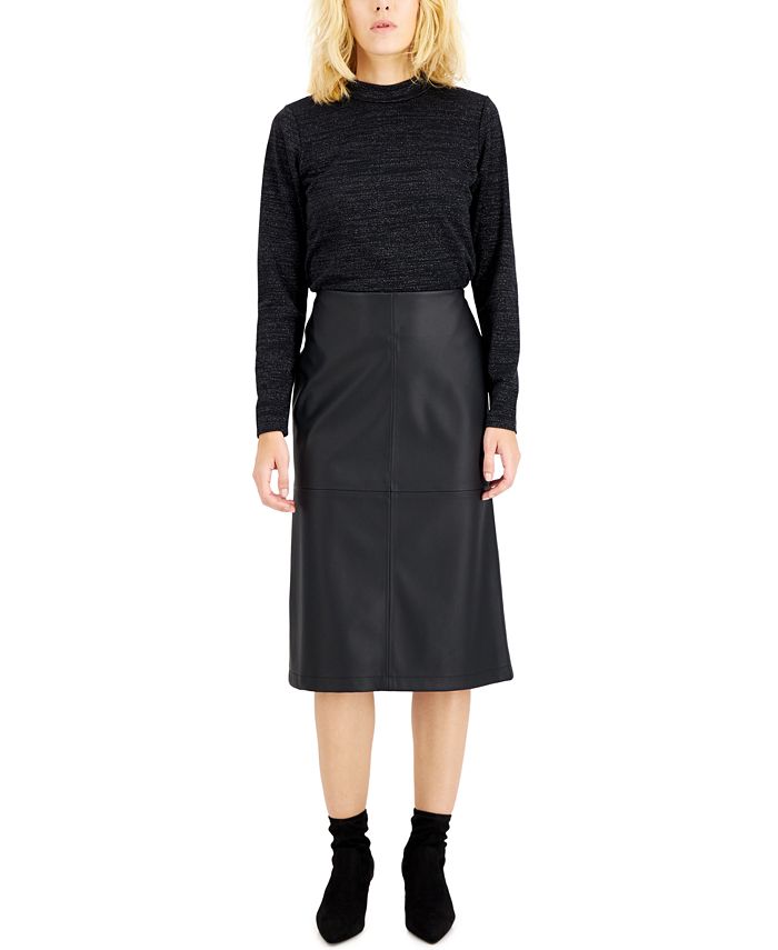 Alfani Women's Satin A-Line Midi Skirt, Created for Macy's - Macy's