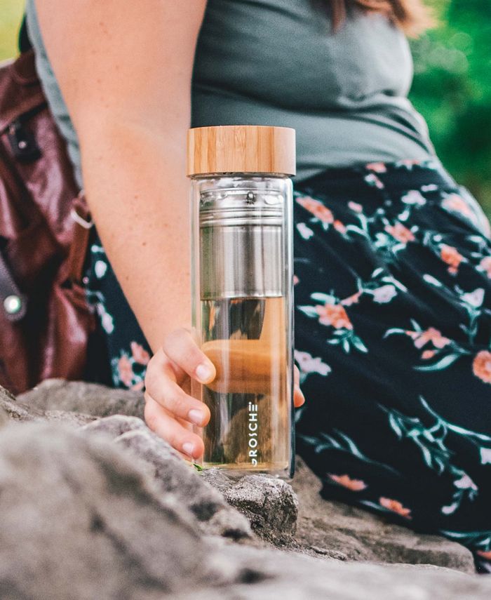 GROSCHE Copenhagen Double Walled Glass Tea Infuser Water Bottle