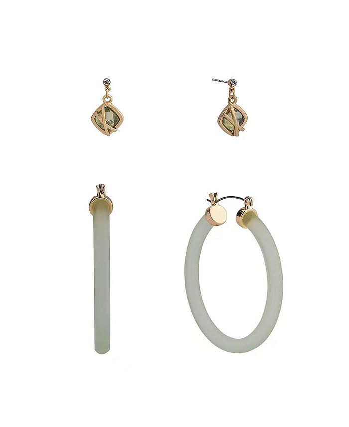Christian Siriano New York Duo Stud and Hoop Earrings Set, 2 Piece Macy's