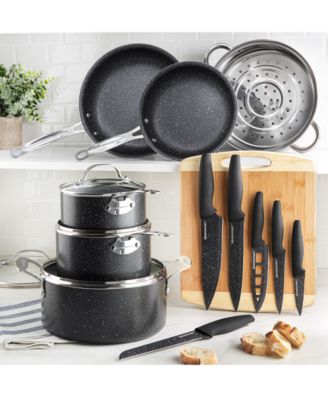 Granite Stone Diamond - 17-Pc. Nonstick Cookware & Knife Set