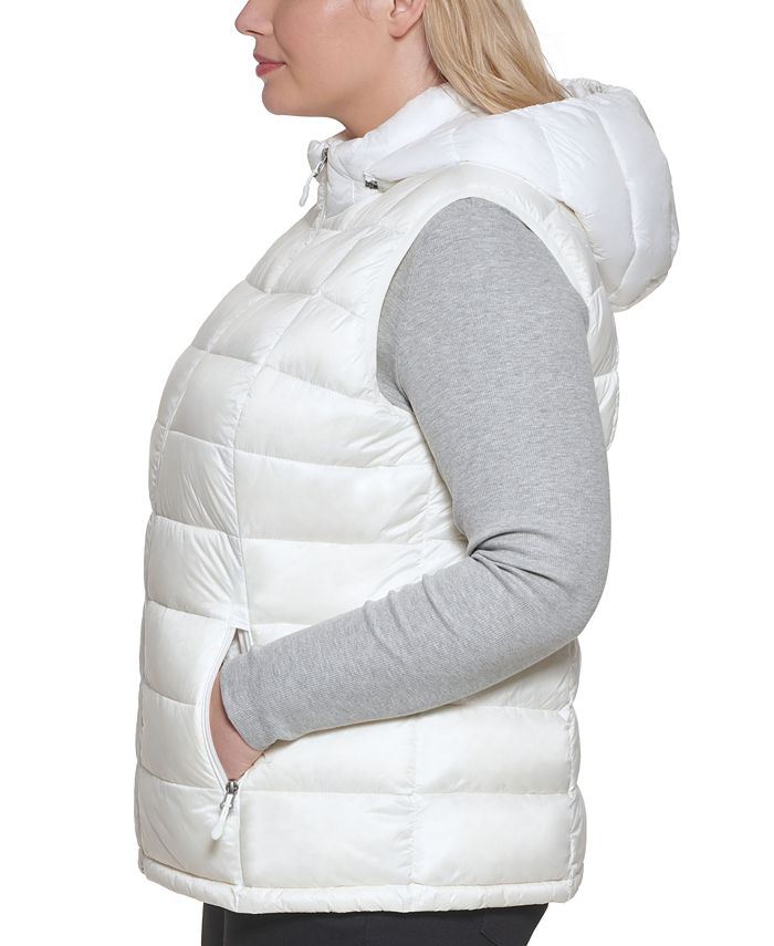 Charter Club Women's Plus Size Hooded Packable Puffer Vest, Created for