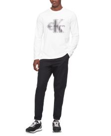 Men's Blurred Monogram Logo Long-Sleeve T-Shirt