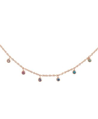 Rainbow Rose Gold-Tone Necklace 