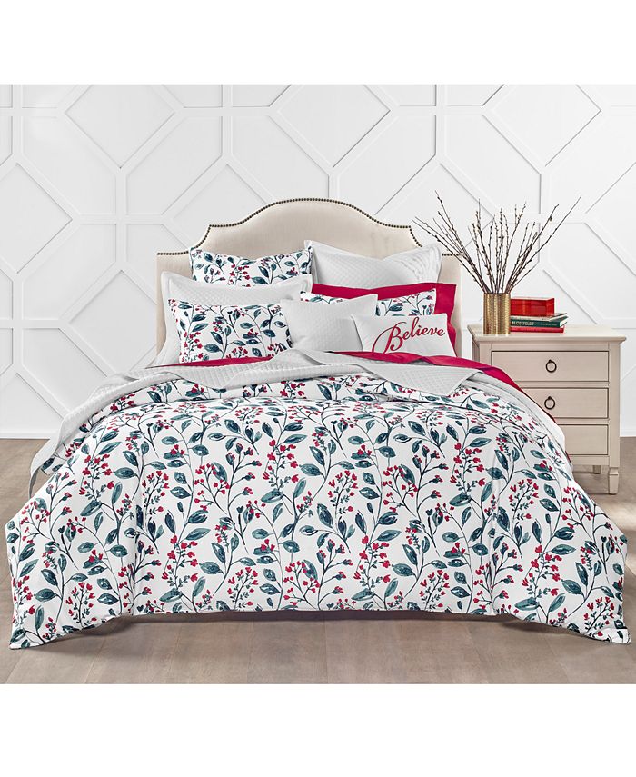 Charter Club Buds & Branches 3Pc. King Duvet Cover Set, Created for Macy's Macy's