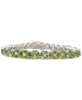 Macy's - Peridot Cushion Tennis Bracelet (16-1/2 ct. t.w.) in Sterling Silver