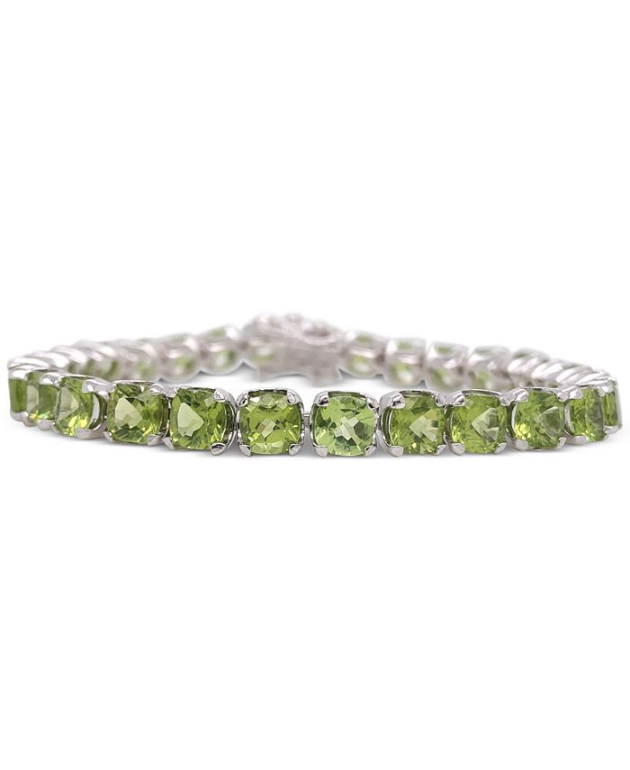 Macy's Peridot Cushion Tennis Bracelet (161/2 ct. t.w.) in Sterling
