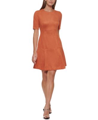 Calvin Klein - Stretch Faux-Suede Dress